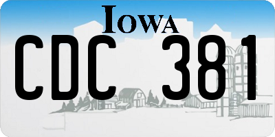 IA license plate CDC381