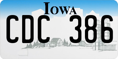 IA license plate CDC386