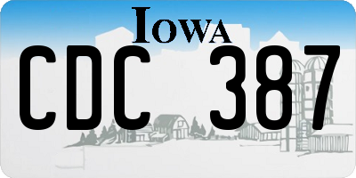 IA license plate CDC387