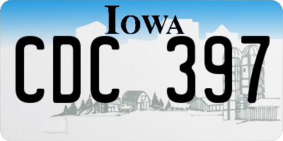 IA license plate CDC397