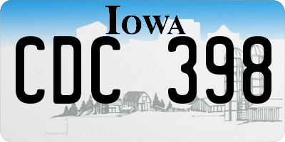 IA license plate CDC398