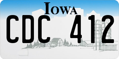 IA license plate CDC412