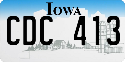 IA license plate CDC413