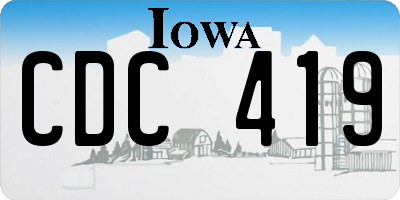IA license plate CDC419