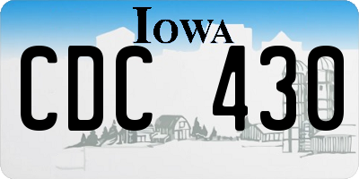 IA license plate CDC430