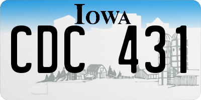 IA license plate CDC431