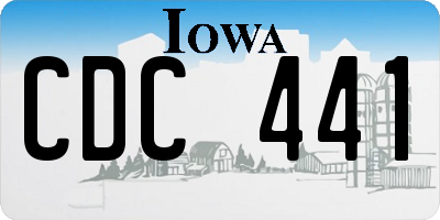 IA license plate CDC441