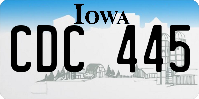 IA license plate CDC445