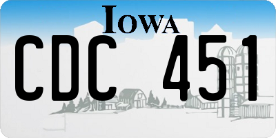 IA license plate CDC451