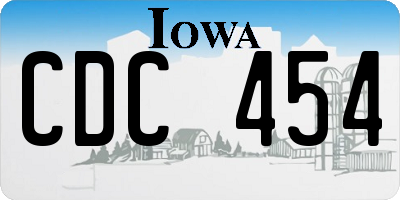 IA license plate CDC454