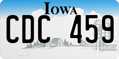 IA license plate CDC459