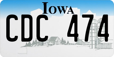 IA license plate CDC474