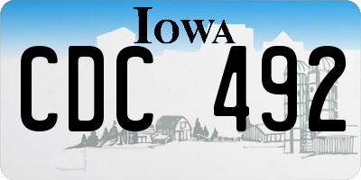 IA license plate CDC492