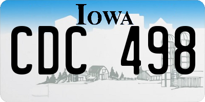 IA license plate CDC498