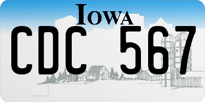 IA license plate CDC567