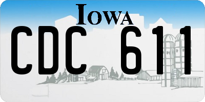 IA license plate CDC611