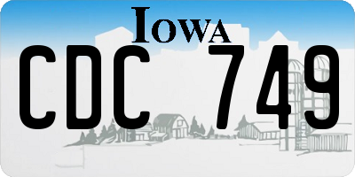 IA license plate CDC749
