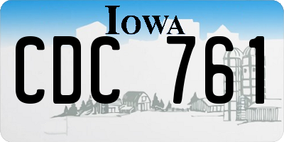IA license plate CDC761