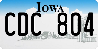 IA license plate CDC804