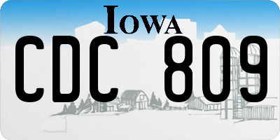 IA license plate CDC809