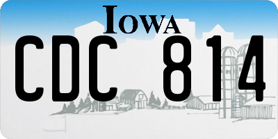 IA license plate CDC814