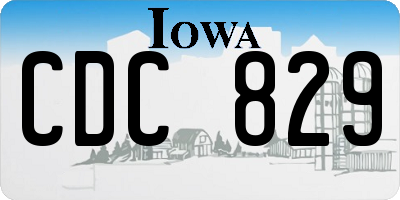IA license plate CDC829