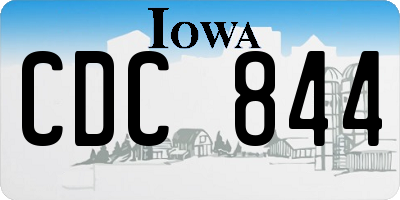 IA license plate CDC844