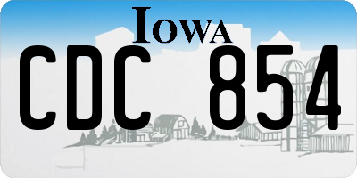 IA license plate CDC854