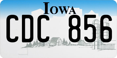 IA license plate CDC856