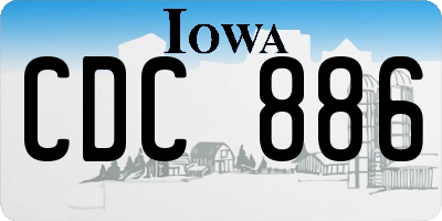 IA license plate CDC886
