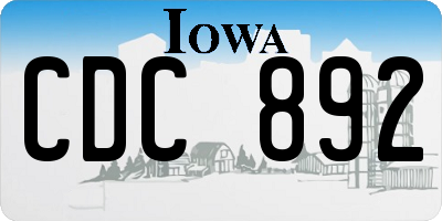 IA license plate CDC892