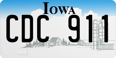 IA license plate CDC911