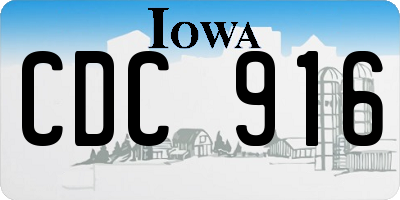 IA license plate CDC916