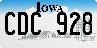 IA license plate CDC928