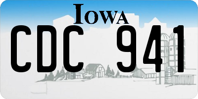 IA license plate CDC941