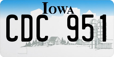 IA license plate CDC951