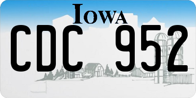 IA license plate CDC952