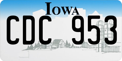 IA license plate CDC953