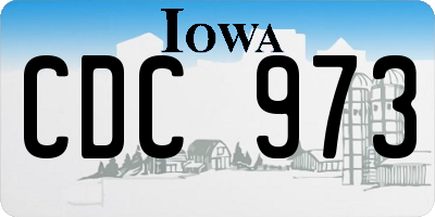 IA license plate CDC973