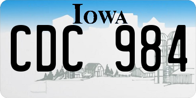 IA license plate CDC984