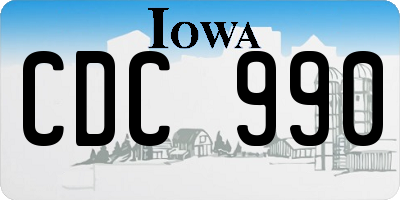 IA license plate CDC990
