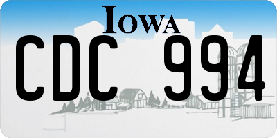 IA license plate CDC994