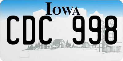 IA license plate CDC998