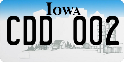 IA license plate CDD002