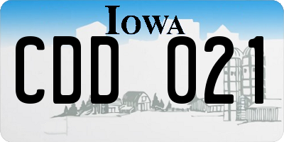 IA license plate CDD021