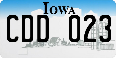 IA license plate CDD023