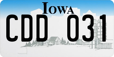 IA license plate CDD031