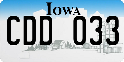 IA license plate CDD033