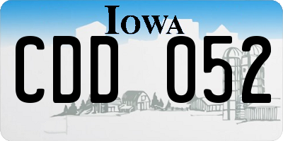 IA license plate CDD052
