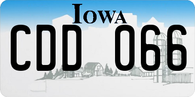 IA license plate CDD066